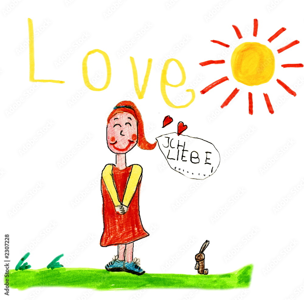 Obraz premium kinder gemälde verliebt