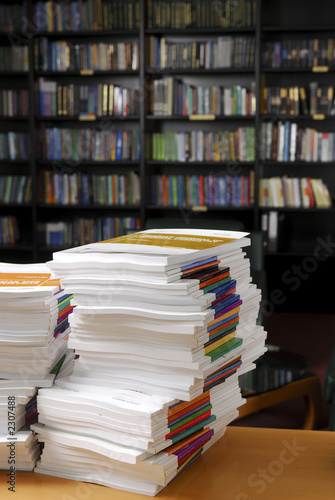 bookcase and magazines in the library