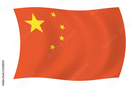 china - floating chinese flag