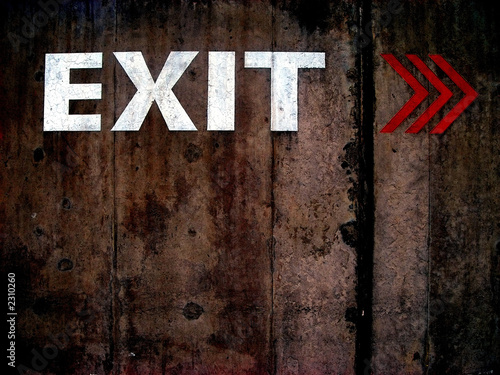 grungy exit sign