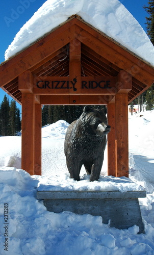grizzly bear, statue, majestic,