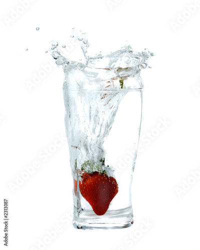  splashing  strawberry