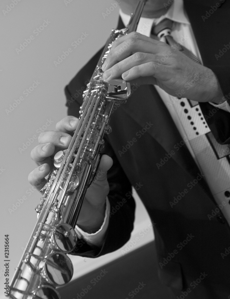 Fototapeta premium man playing saxaphone