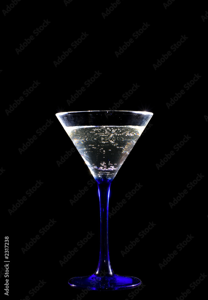 glass of champagne on black glass of champagne on black