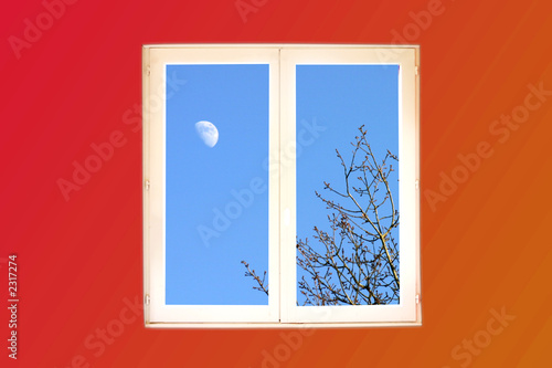 fenêtre et lune