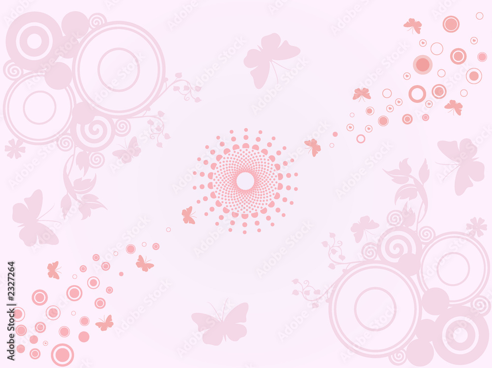 background with circles and floral elements