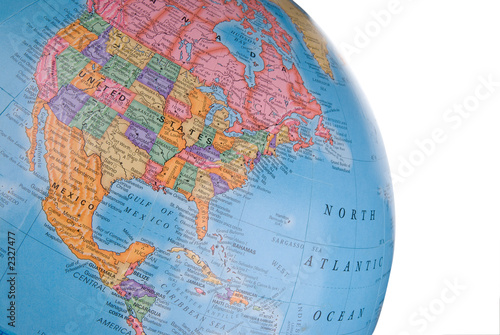 globe focusing on north america