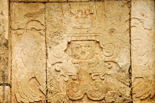 maya hieroglyphs. Chichen-Itza, Mexico