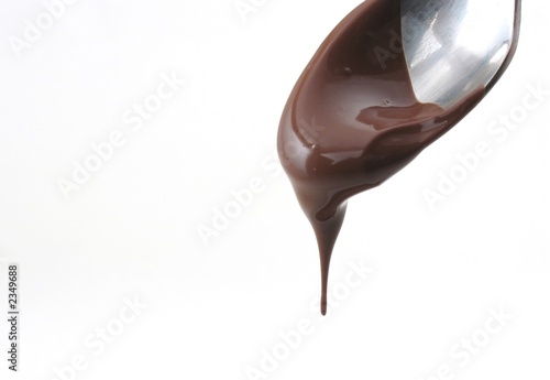 chocolate drips from spoon