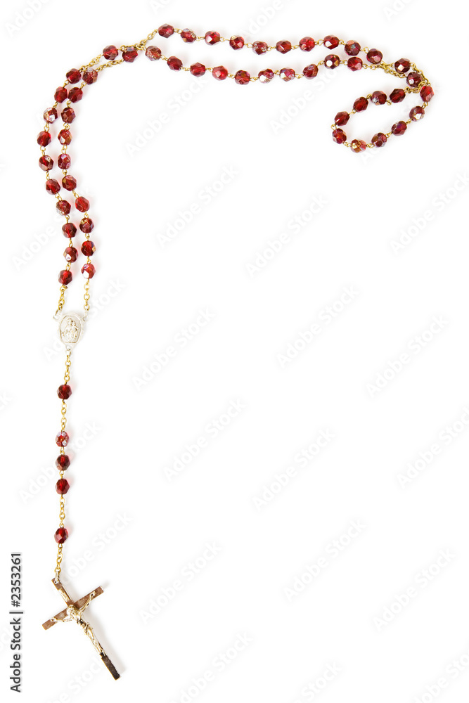 Naklejka premium rosary beads isolated on white