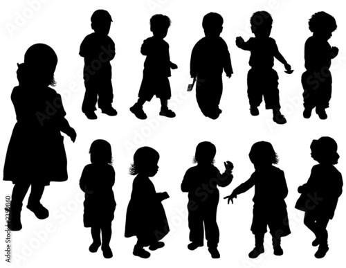 silhouette girls and boys