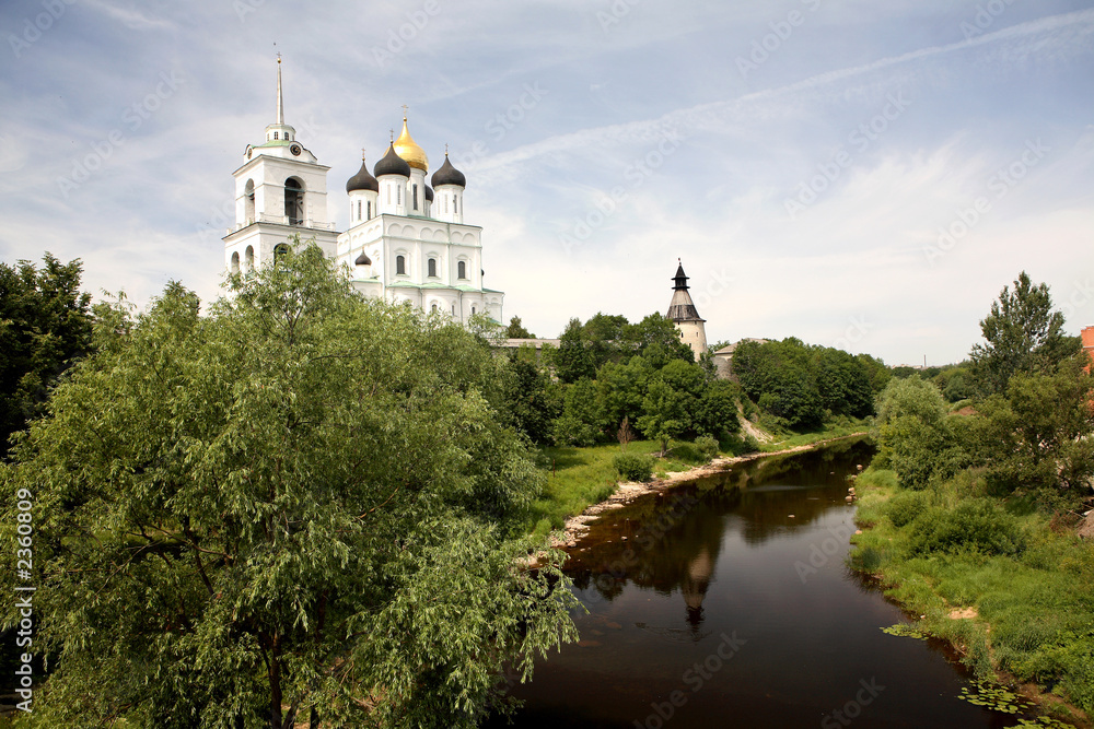 pskov kremlin view, russia
