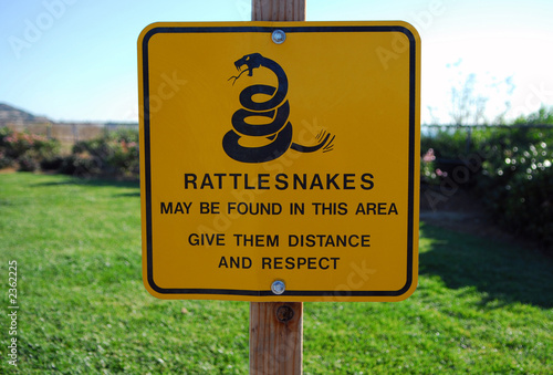 rattlesnake warning sign