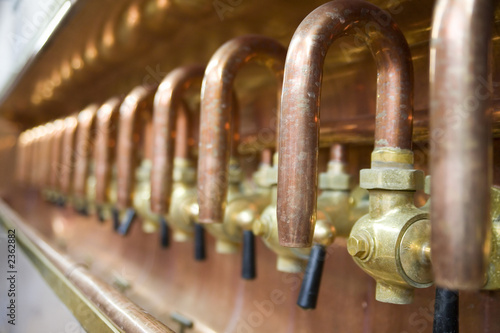 lots of taps in brewery