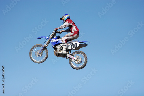 dirt bike jumping in the air