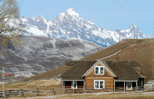 log house on prairie