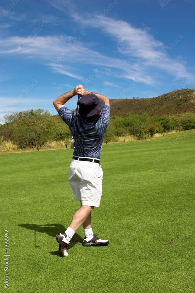 golfer on the fairway. golfer on the fairway.