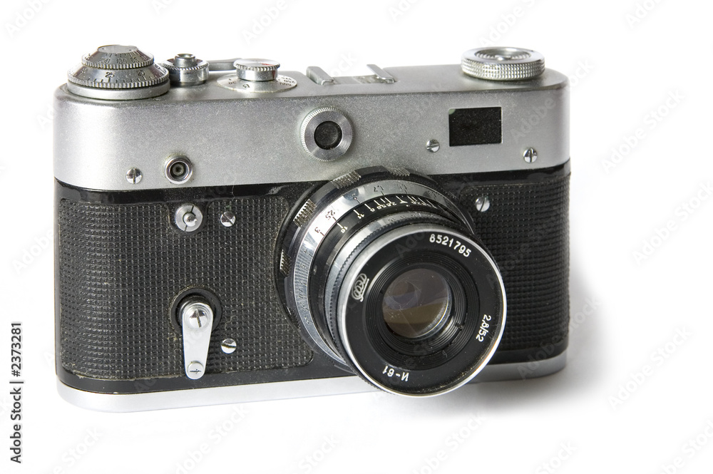film rangefinder camera isolated on white