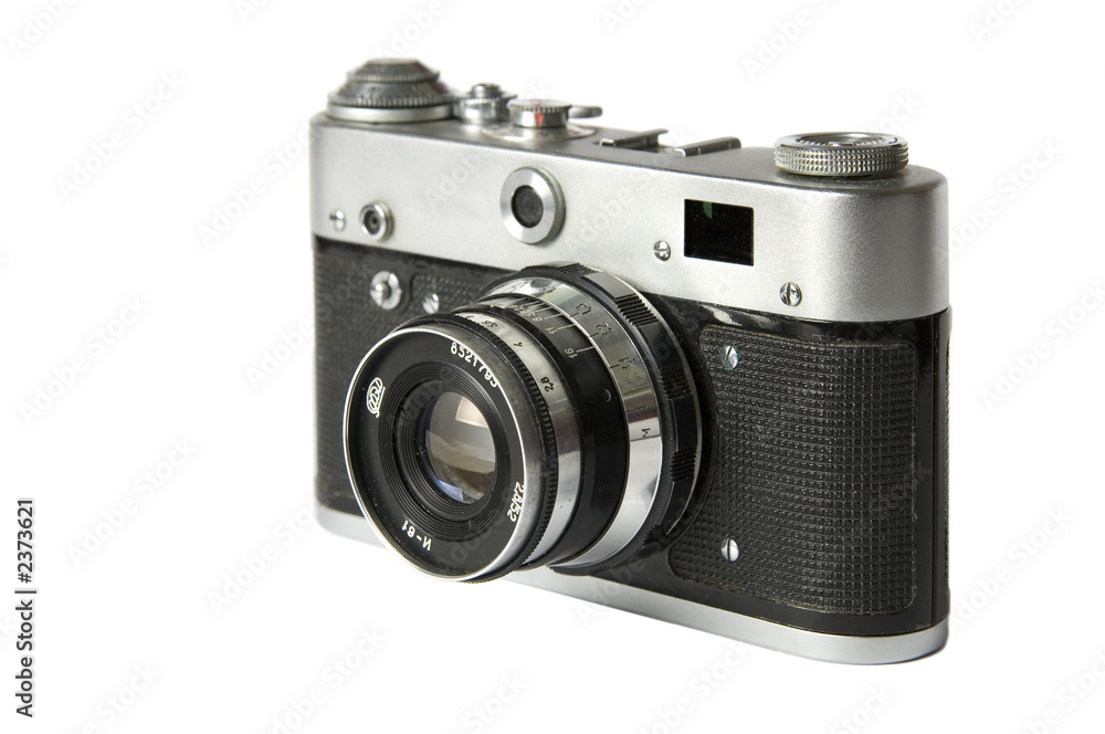 film rangefinder camera isolated on white