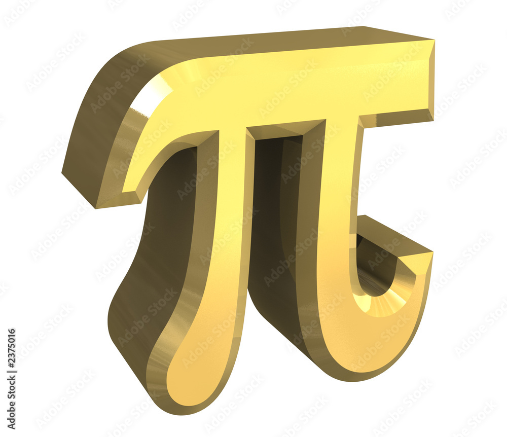 simbolo pi greco in oro a fondo bianco ilustración de Stock Adobe Stock