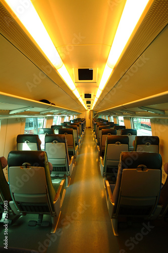 inside of train in finland photo