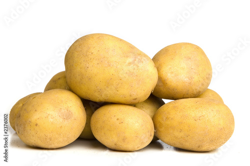 pile of potatoes isolated on white