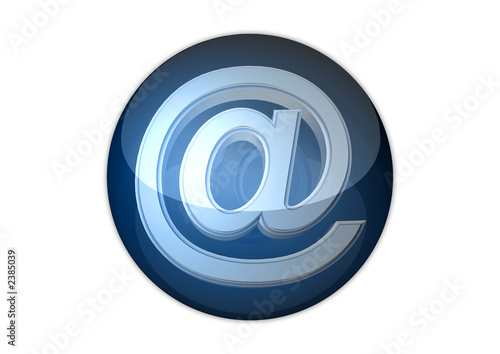 email icon 3d at aqua button photo