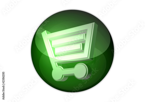 shopping cart 3d icon aqua button