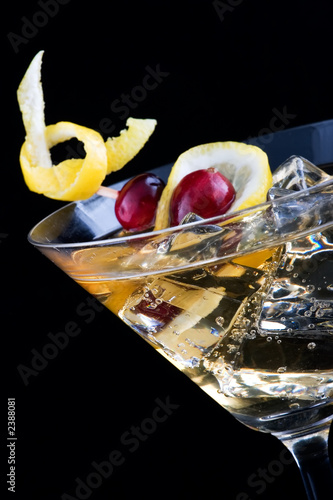 lemon and cranberry splash cocktail