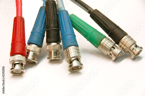 audio cables in different colors