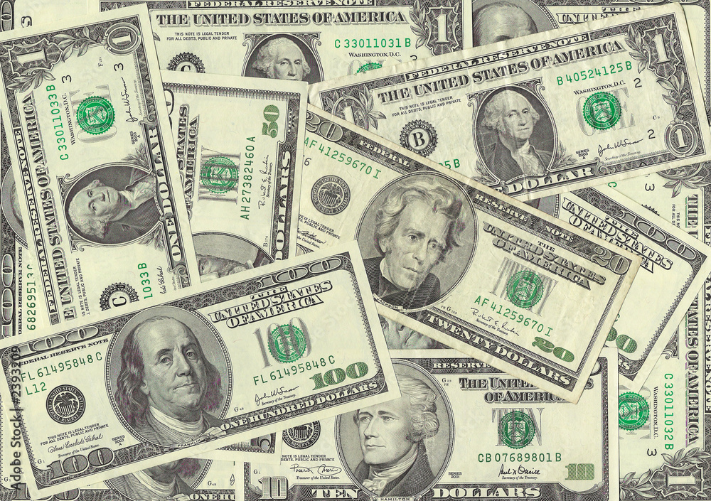 ddollar bills on a white background. ddollar bills on a white background.