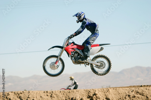 Obraz na plátně dirt bike jumping on the air