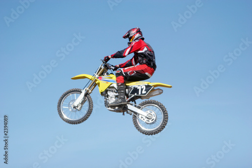 dirtbike jumping in the air