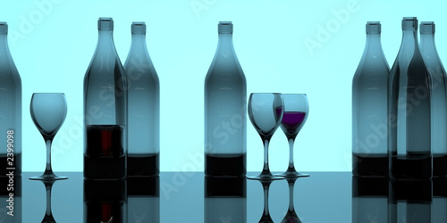 neon bottles and glasses banner