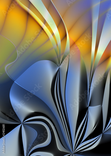 silver flower abstract