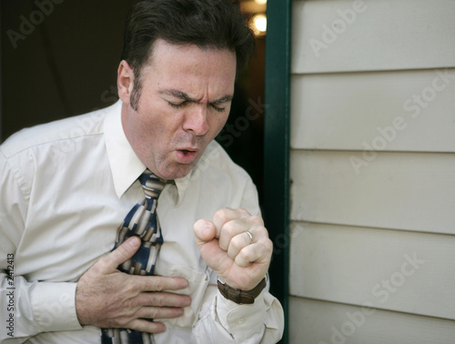 coughing man