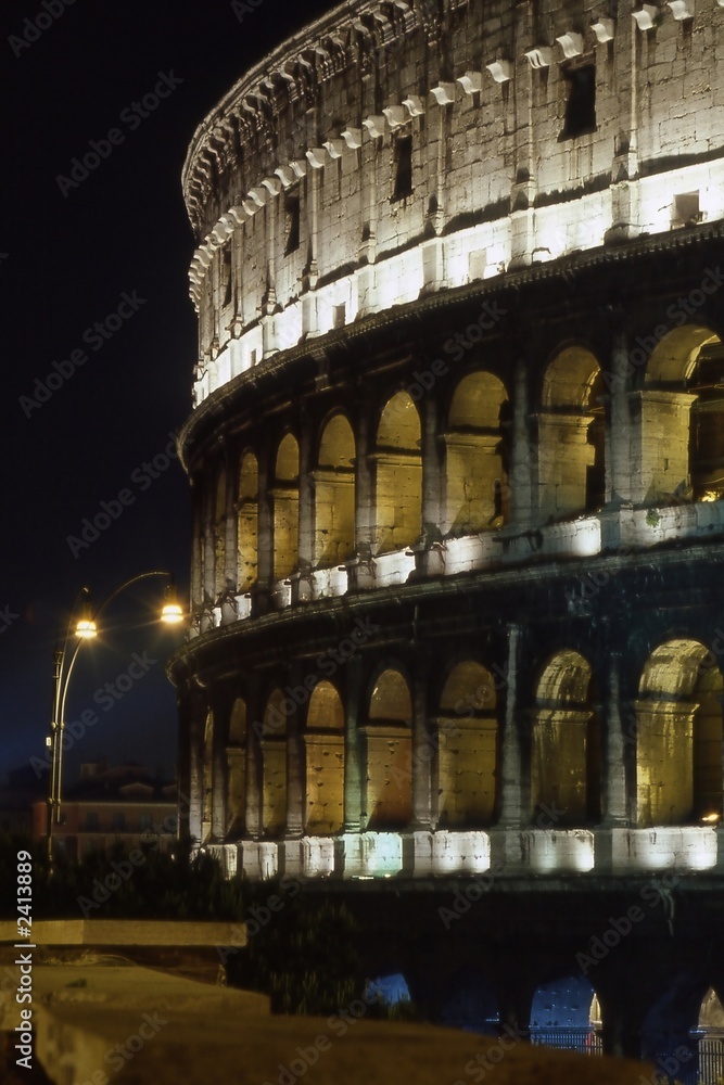 the coloseum by night.