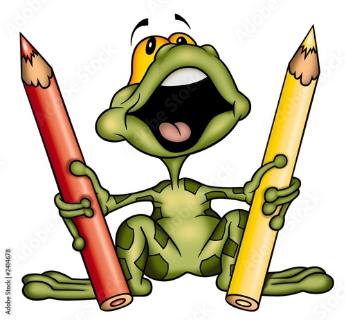 frog 01 with crayons