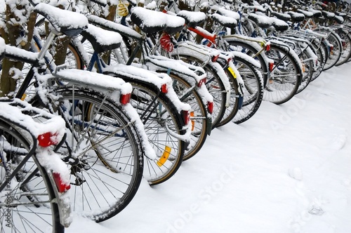 bikes in snow