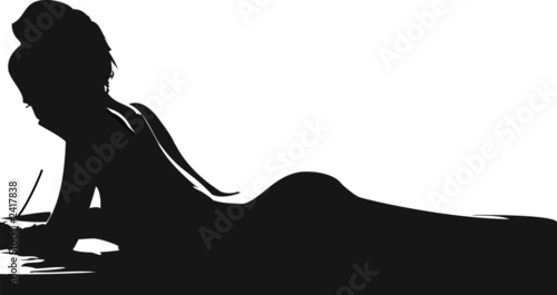 nude written girl silhouette photo