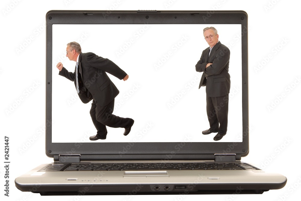 laptop senior businessman