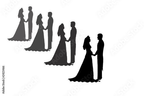 bride and groom silhouettes