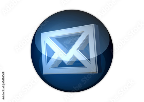 mail icon 3d aqua button