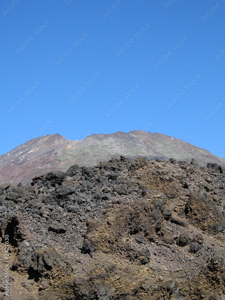 black lava rocks near the el teide