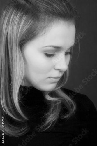 portrait of the sexual young woman. black and white
