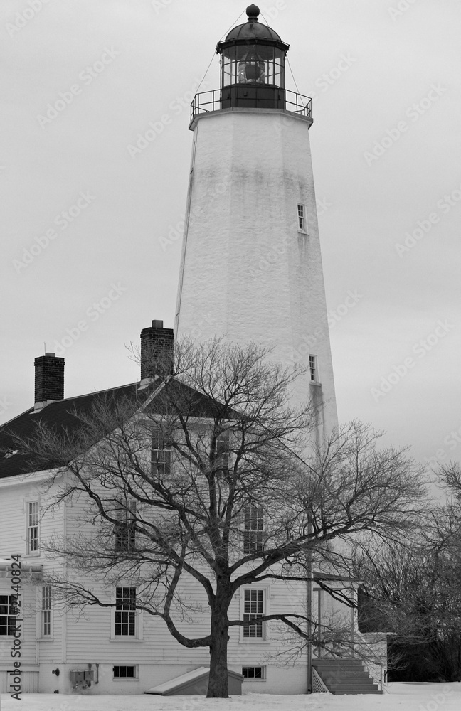 lighthouse in winter