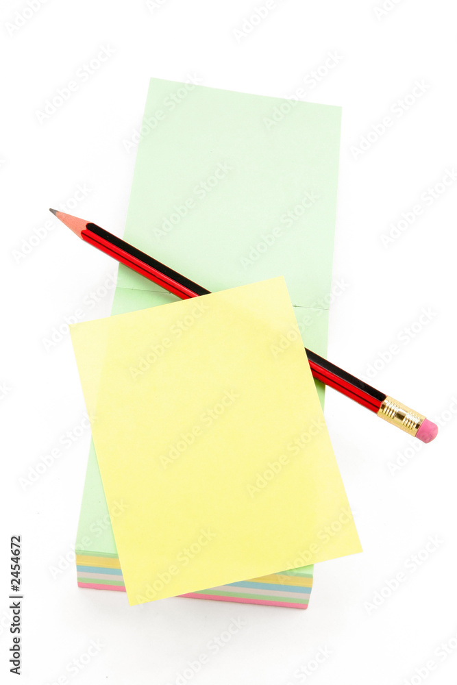 colorful notepaper and pencil colorful notepaper and pencil