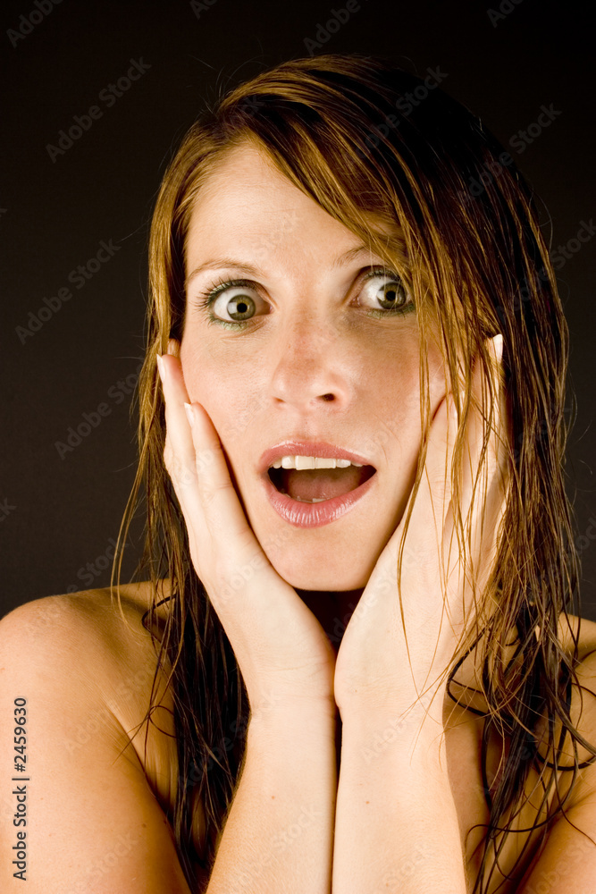 young woman with wet hair young woman with wet hair