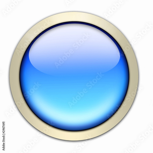 blauer glasbutton