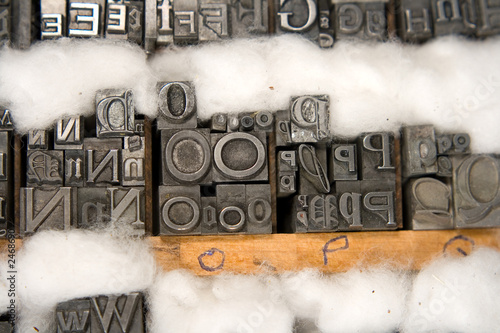 mixed letterpress type blocks